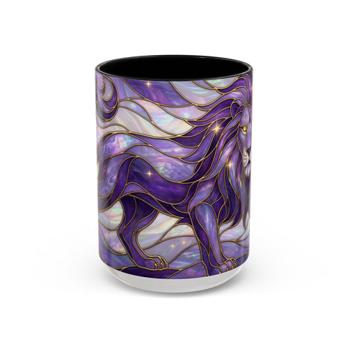Purple Lion Stained Glass Style Mug