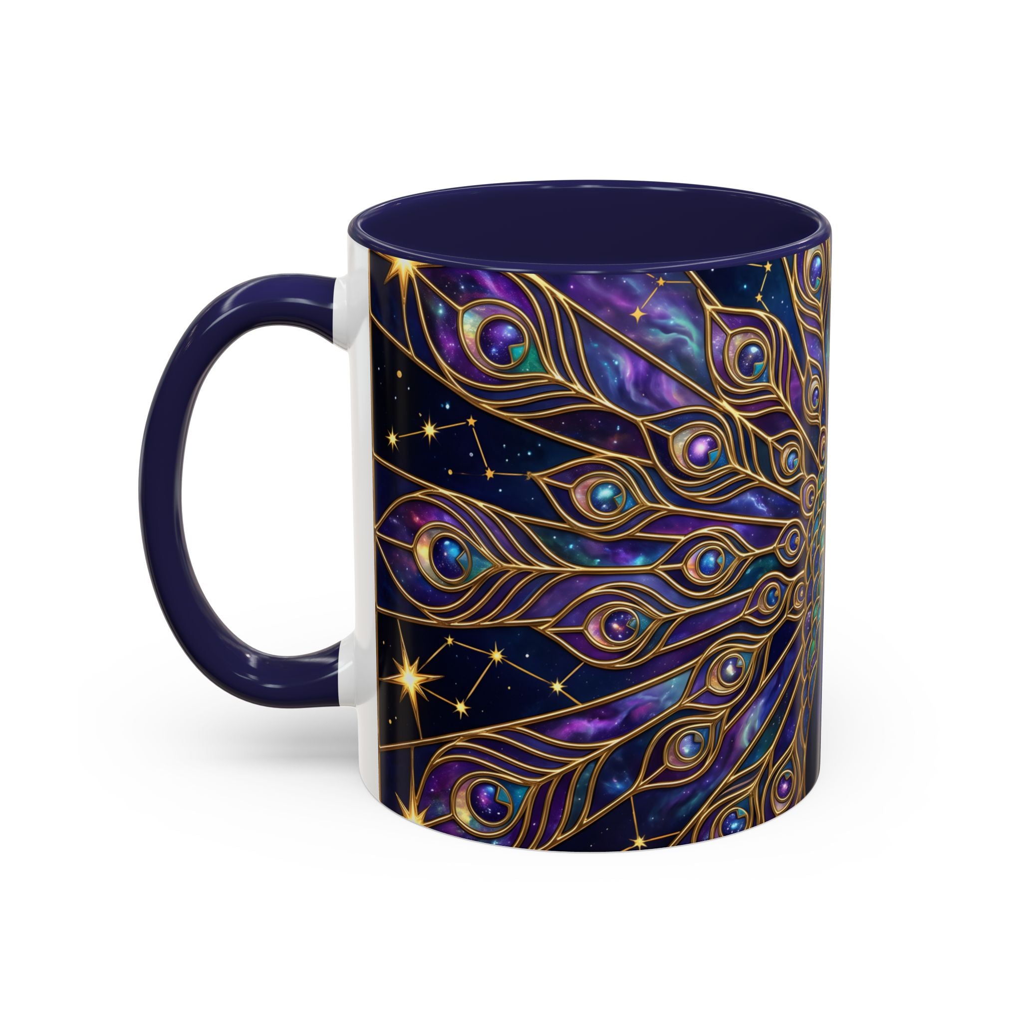 Celestial Peacock Stained Glass Style Mug