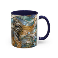 Blue Glow Yorkshire Terrier Stained Glass Style Mug