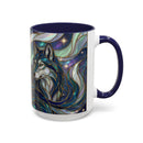 Starlight Wolf Stained Glass Style Mug