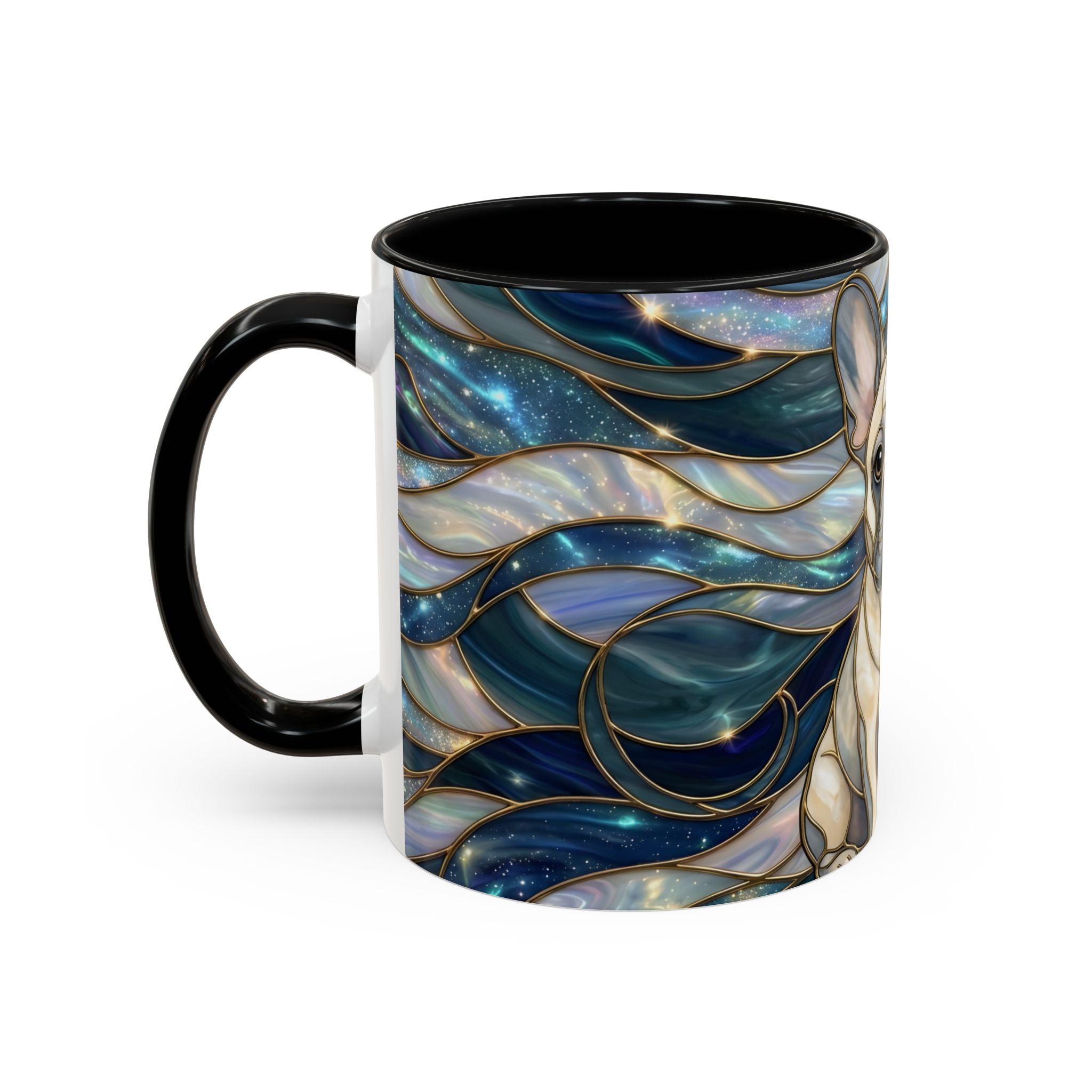 Sapphire Glow French Bulldog Stained Glass Style Mug