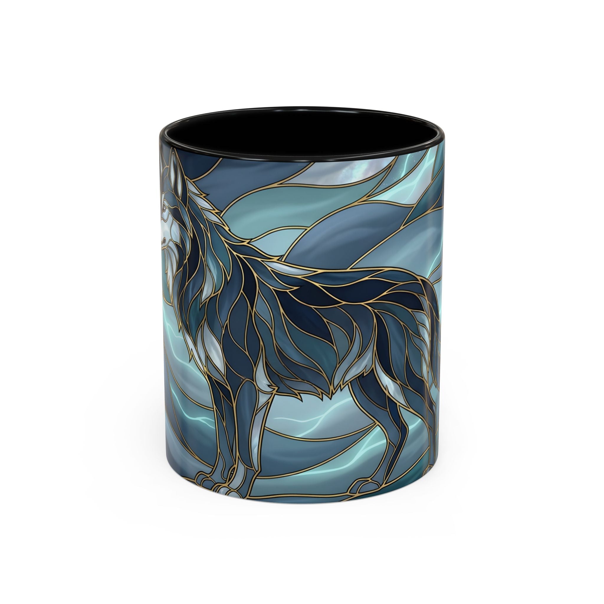 Storm Wolf Stained Glass Style Mug