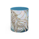 Pearl White Wolf Stained Glass Style Mug
