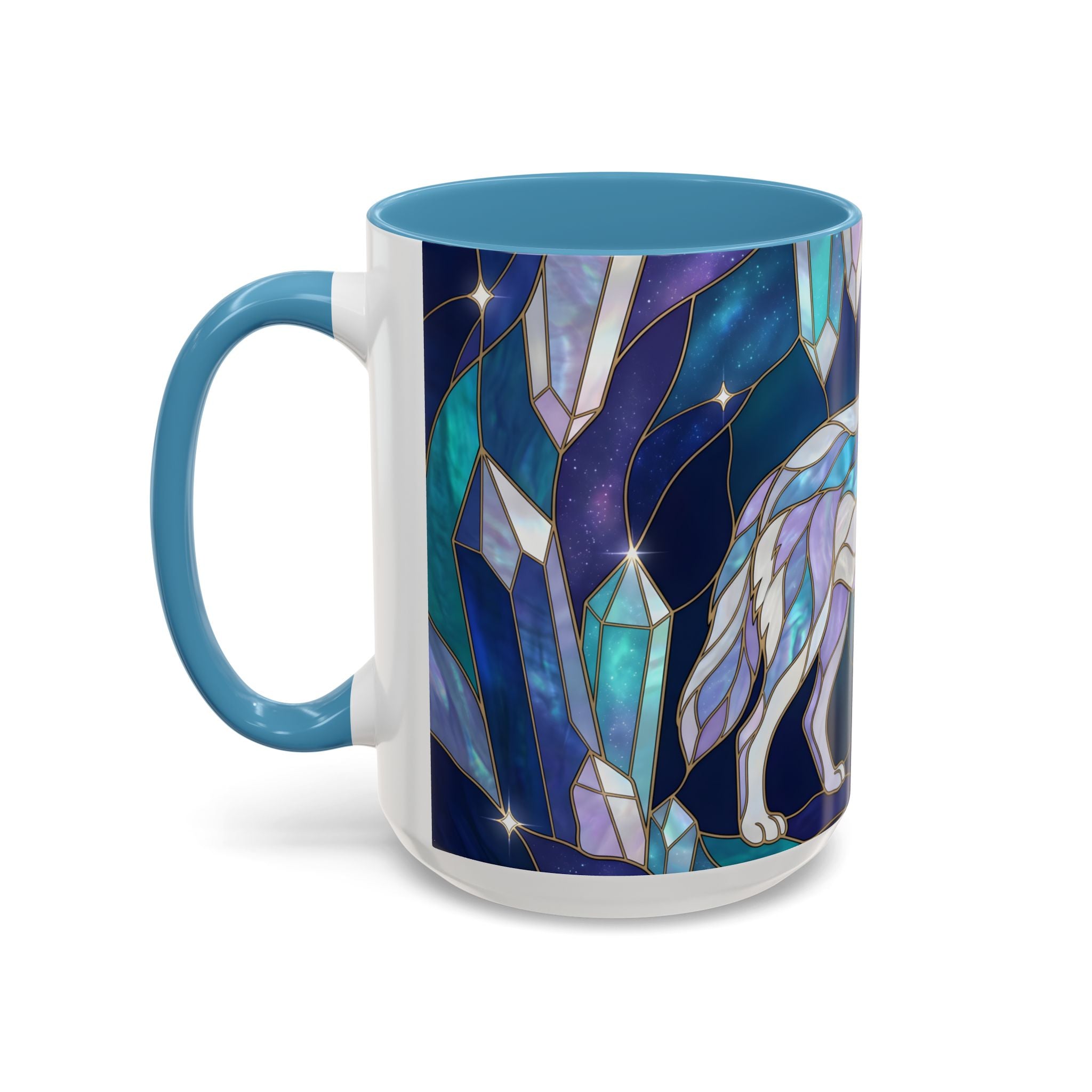 Crystal Wolf Stained Glass Style Mug
