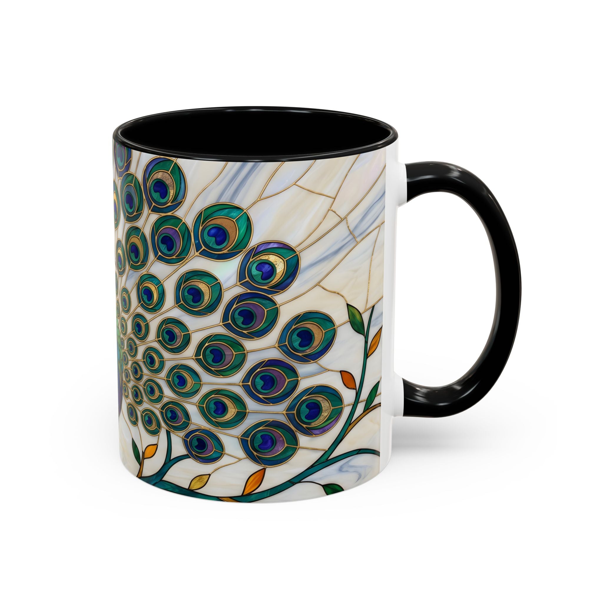 Classic Peacock Stained Glass Style Mug