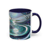 River Moon Wolf Stained Glass Style Mug