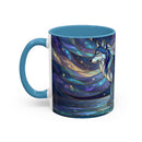 Starlit Lake Wolf Stained Glass Style Mug