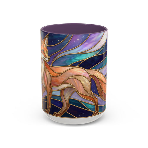 Aurora Fox Stained Glass Style Mug