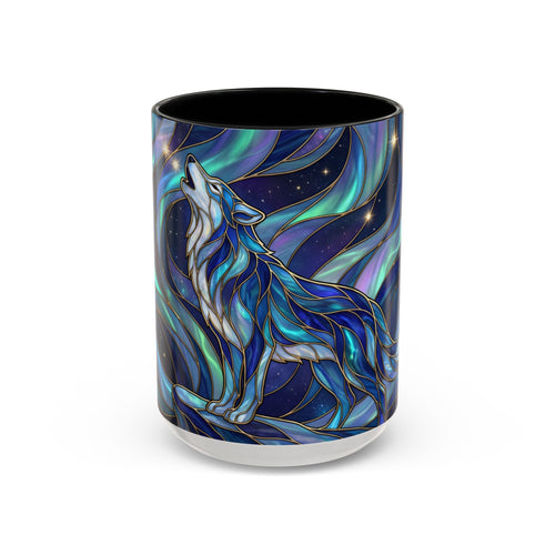 Aurora Howl Wolf Stained Glass Style Mug
