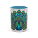 Floral Peacock Stained Glass Style Mug