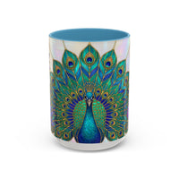 Floral Peacock Stained Glass Style Mug