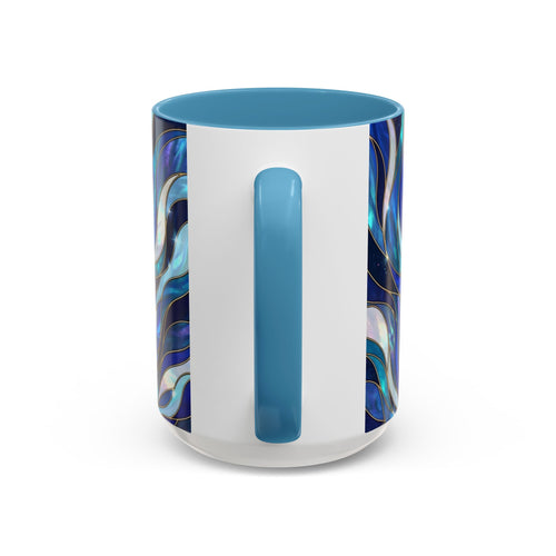 Cobalt Wolf Guardian Stained Glass Style Mug