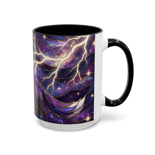 Purple Storm Fox Stained Glass Style Mug