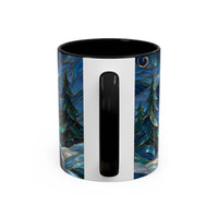 Blue Wolf Stained Glass Style Mug