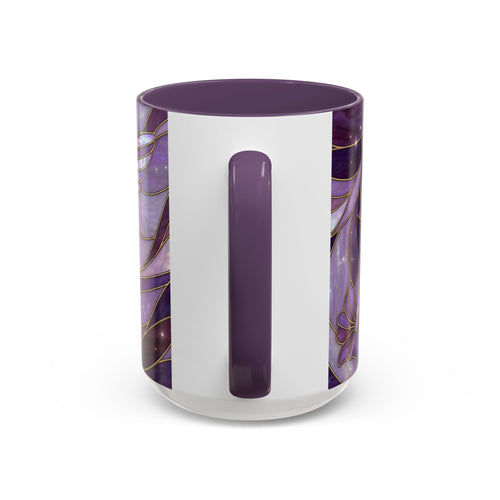 Purple Bloom Hummingbird Stained Glass Style Mug