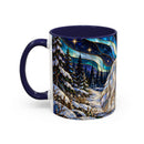 Aurora Lake Wolf Stained Glass Style Mug
