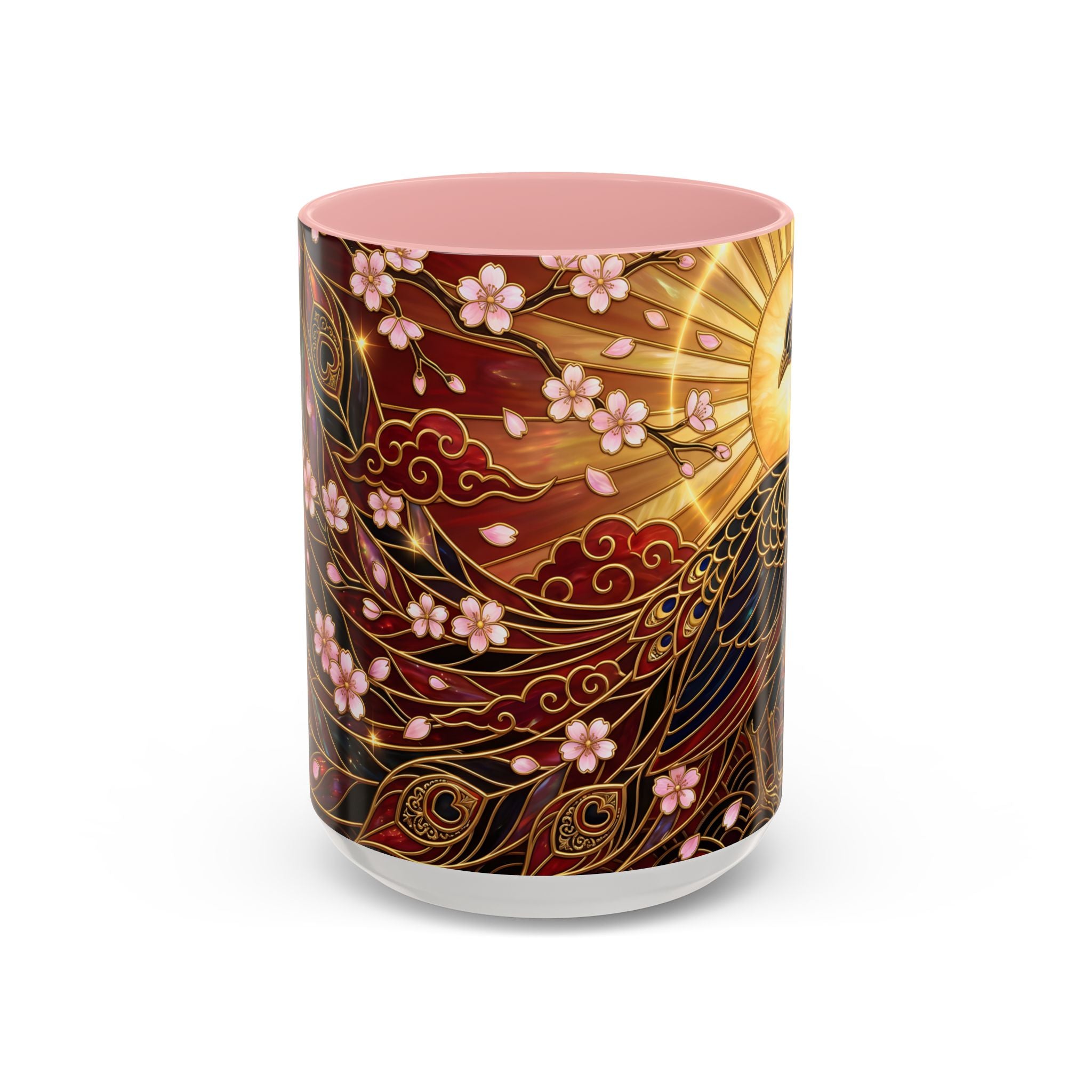 Sakura Peacock Stained Glass Style Mug