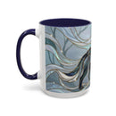 Mystical Blue Wolf Stained Glass Style Mug