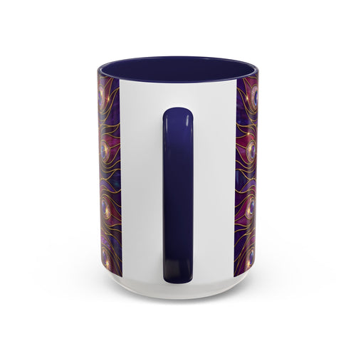 Purple Peacock Stained Glass Style Mug