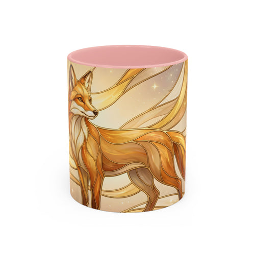 Golden Glow Fox Stained Glass Style Mug