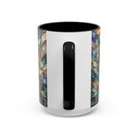 Blue Glow Yorkshire Terrier Stained Glass Style Mug