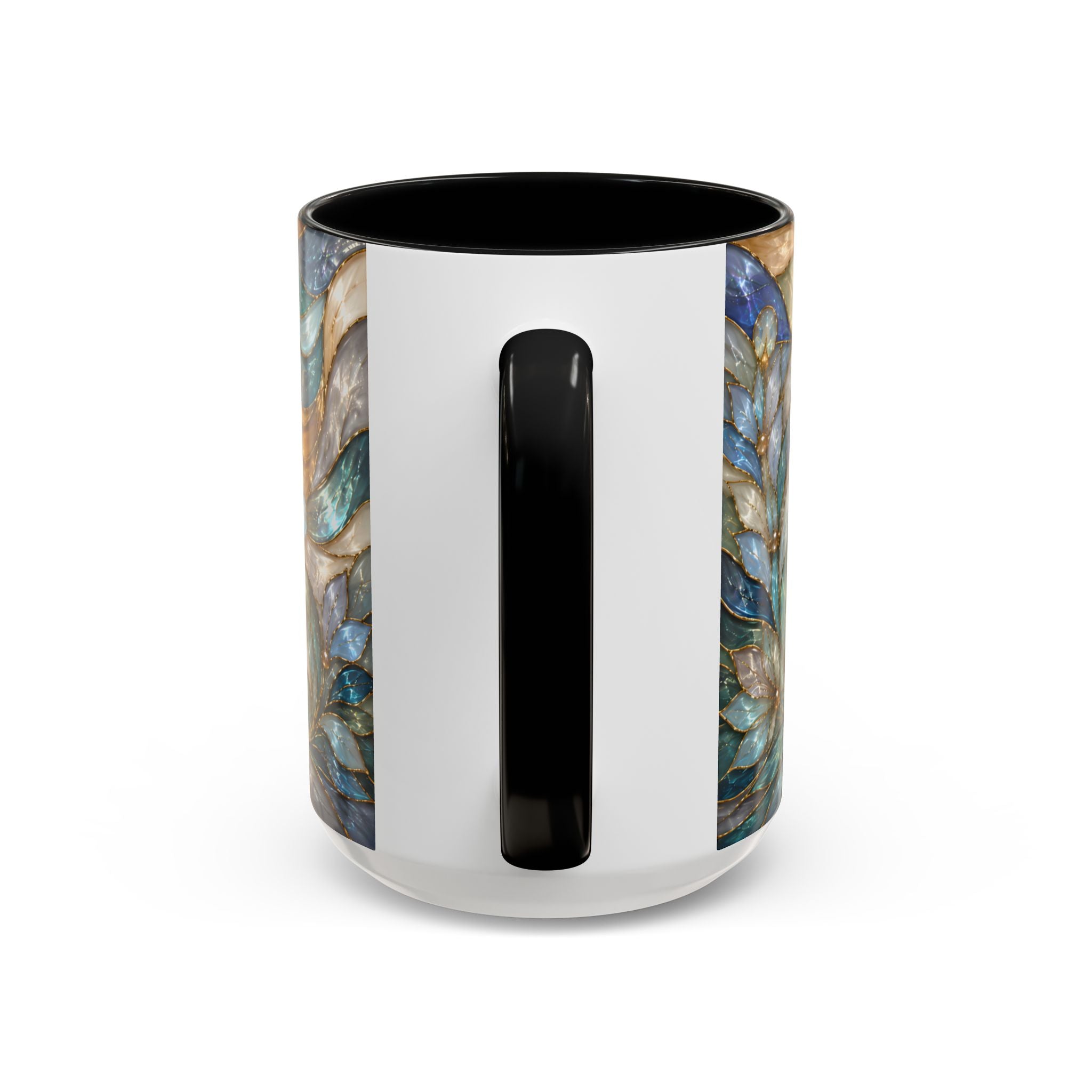 Blue Glow Yorkshire Terrier Stained Glass Style Mug