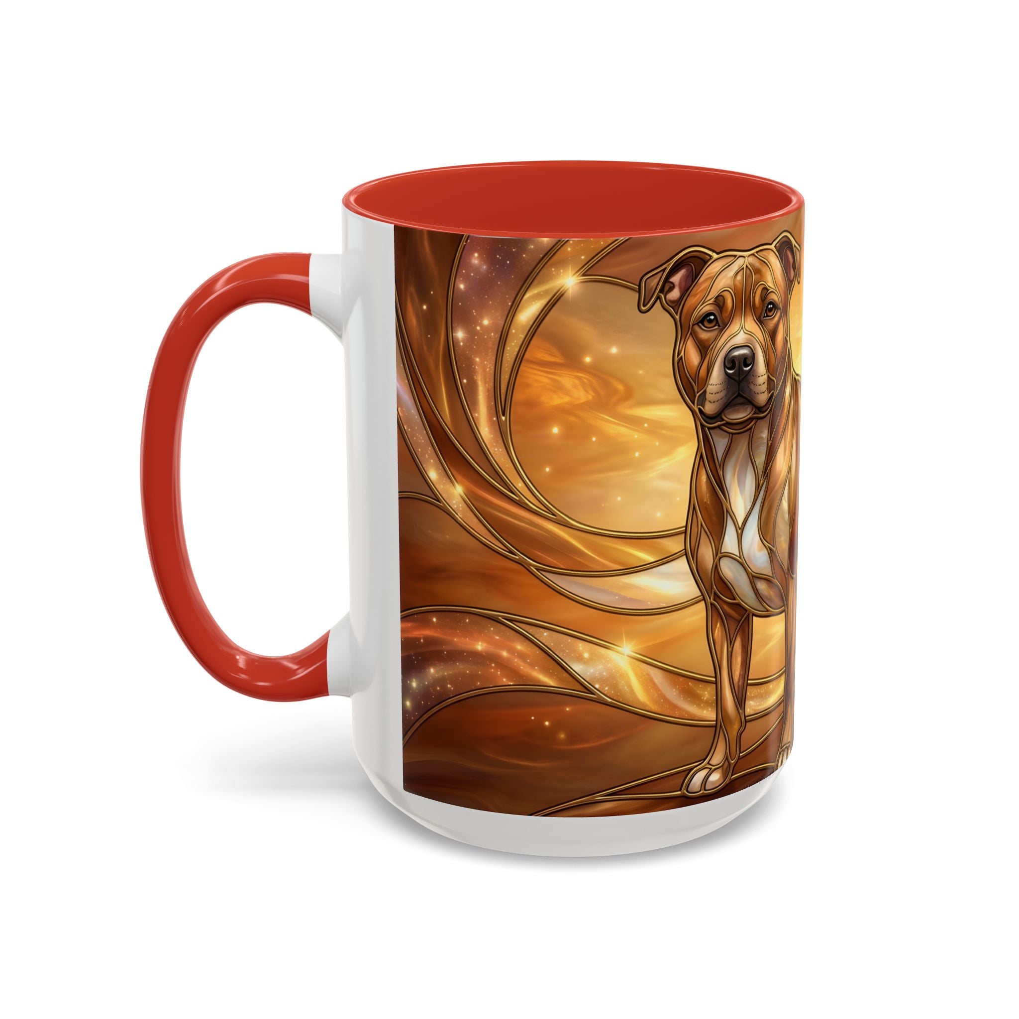 Amber Glow Staffy Stained Glass Style Mug
