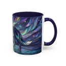 Starlit Lake Wolf Stained Glass Style Mug