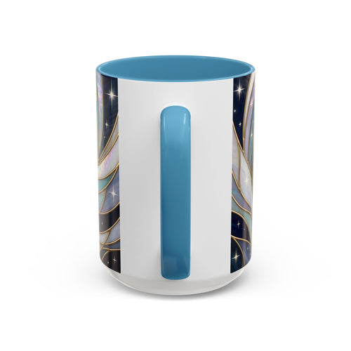Starlit Arctic Fox Stained Glass Style Mug