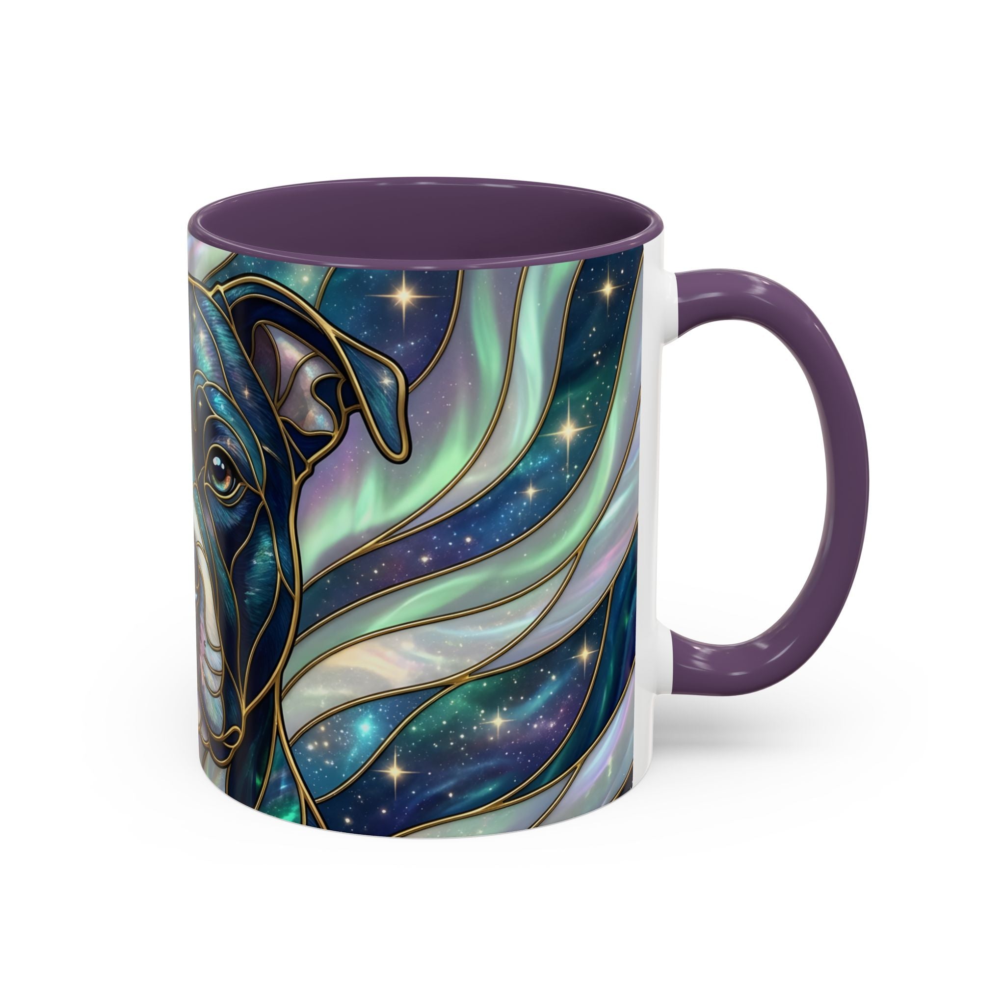 Aurora Glow Staffy Stained Glass Style Mug