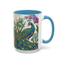 Garden Peacock Stained Glass Style Mug