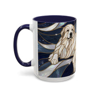 Navy Glow Great Pyrenees Stained Glass Style Mug