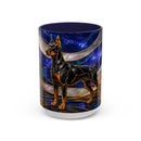 Blue Wave Doberman Pinscher Stained Glass Style Mug