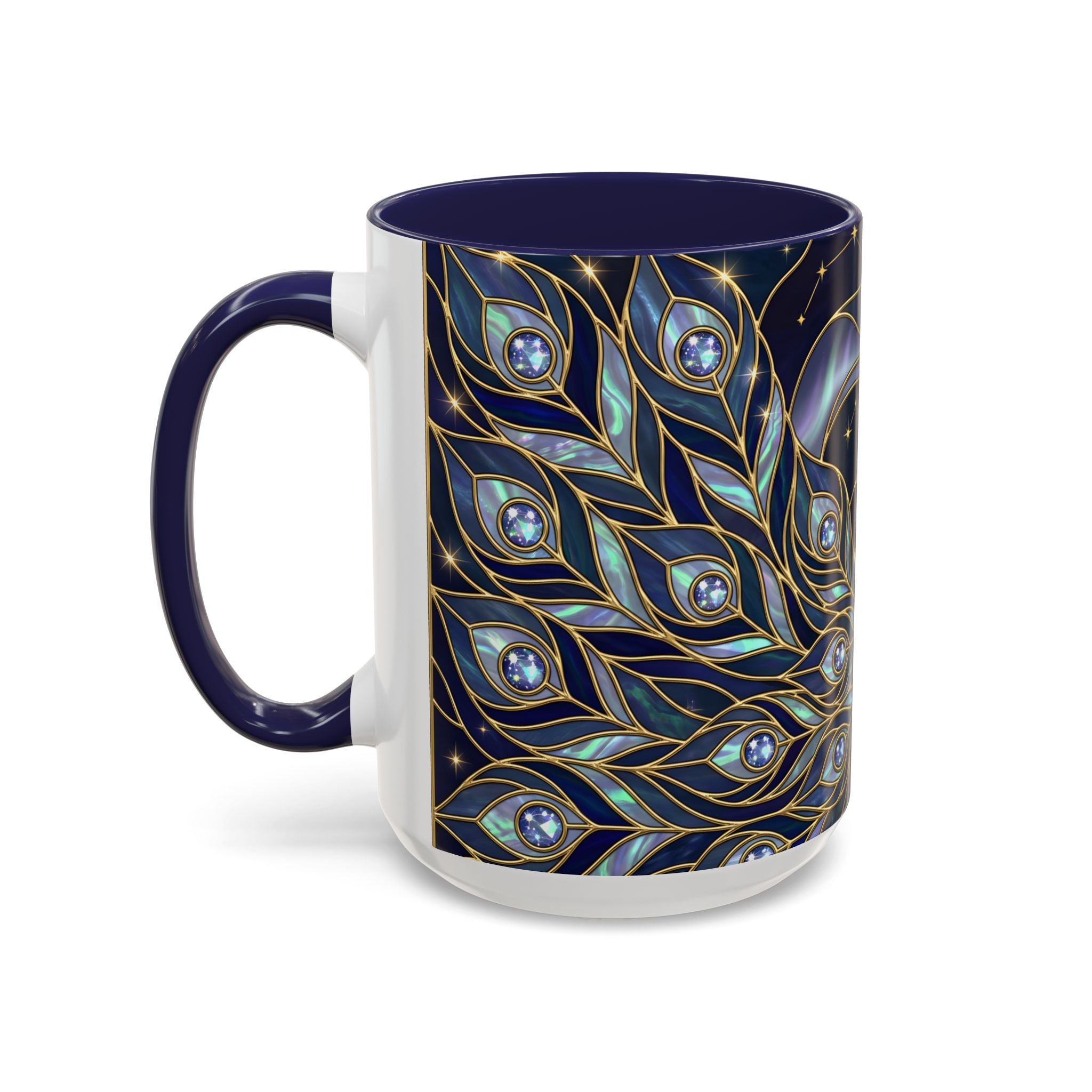 Lunar Peacock Stained Glass Style Mug