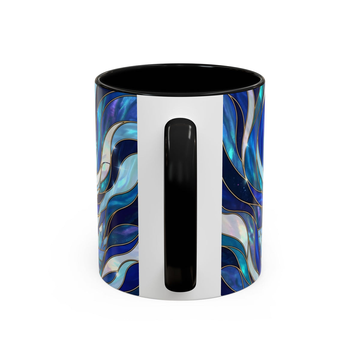 Cobalt Wolf Run Stained Glass Style Mug