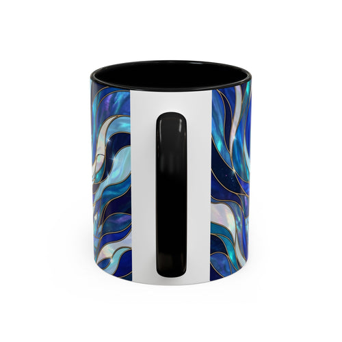 Cobalt Wolf Run Stained Glass Style Mug