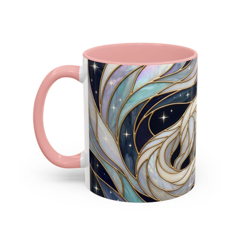 Starlit Arctic Fox Stained Glass Style Mug