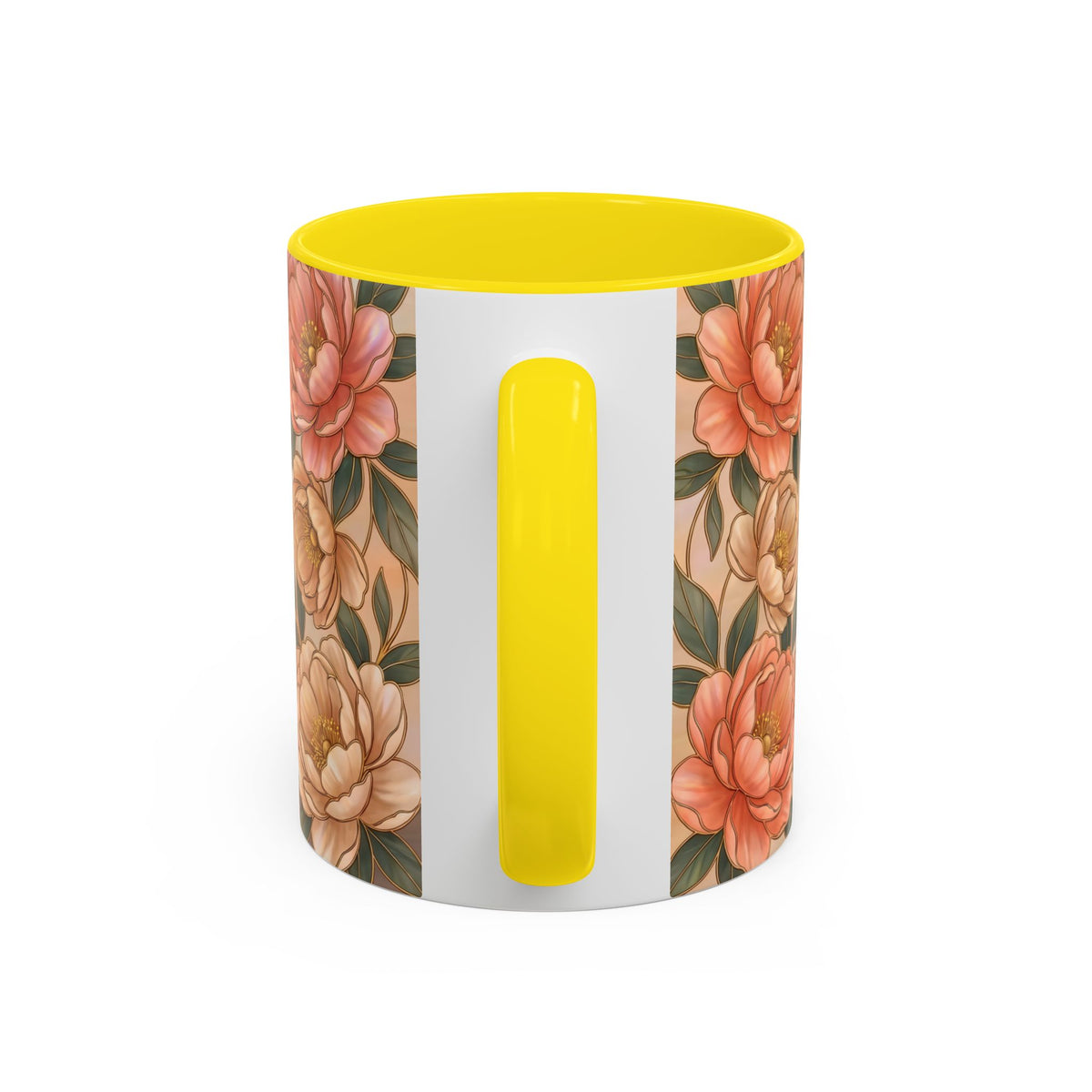 Custom Pet Photo Floral Stained Glass Style Mug