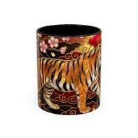 Sakura Tiger Stained Glass Style Mug