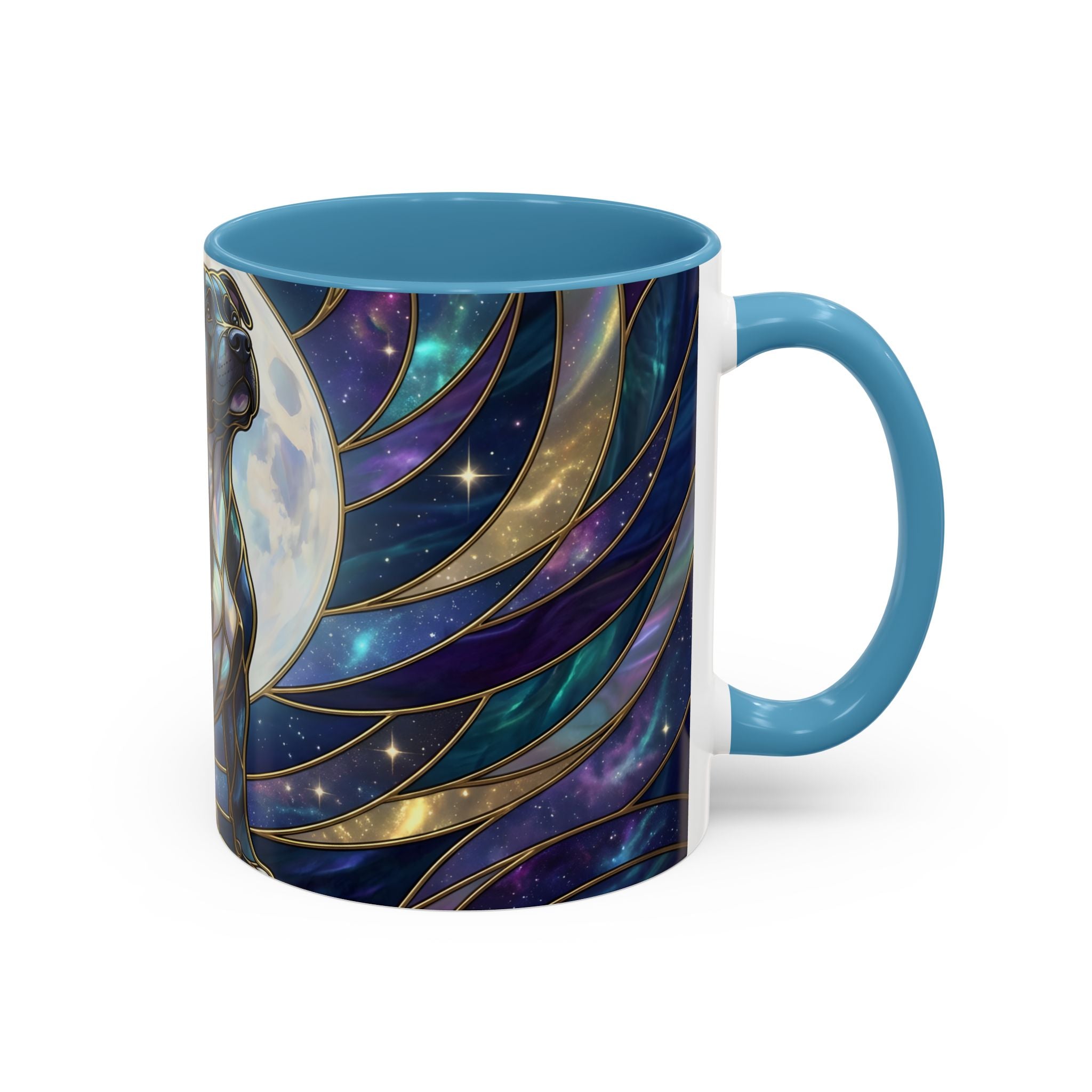 Moonlit Staffordshire Bull Terrier Stained Glass Style Mug