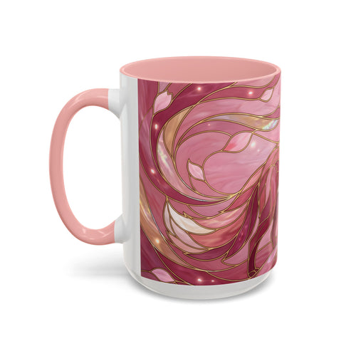 Rose Glow Fox Stained Glass Style Mug