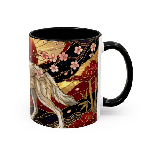 Sakura Wolf Stained Glass Style Mug