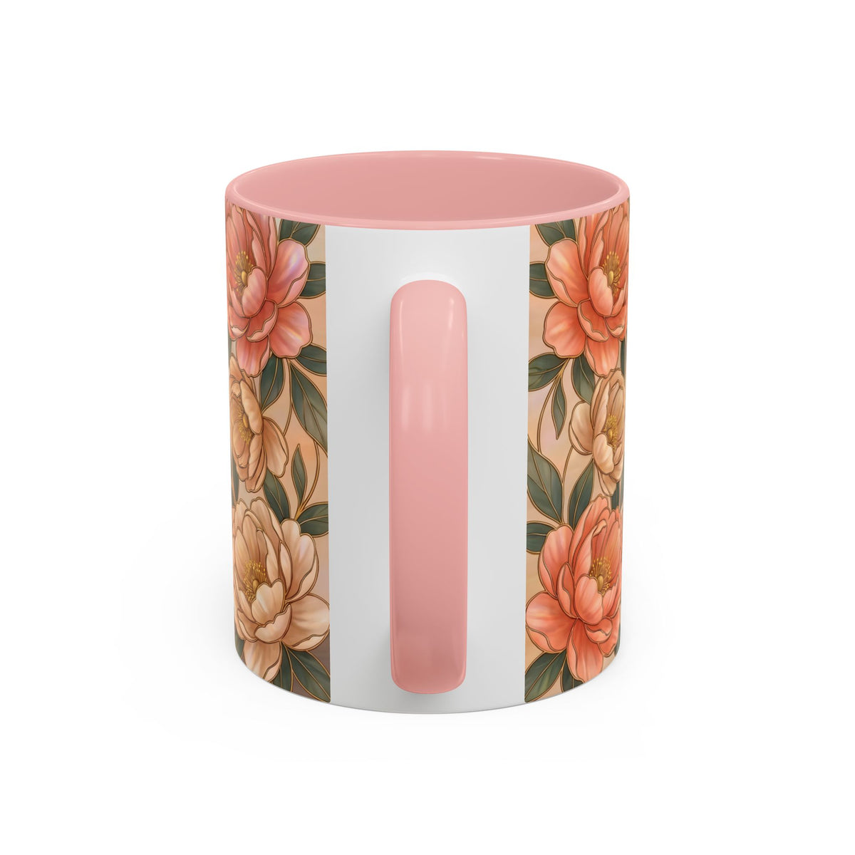 Custom Pet Photo Floral Stained Glass Style Mug