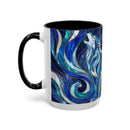 Cobalt Wolf Howl Stained Glass Style Mug