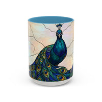 Minimal Peacock Stained Glass Style Mug