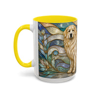 Blue Glow Great Pyrenees Stained Glass Style Mug