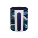 Celestial Blue Wolf Stained Glass Style Mug