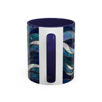 Celestial Blue Wolf Stained Glass Style Mug