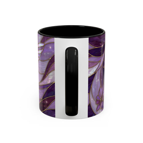 Purple Bloom Hummingbird Stained Glass Style Mug