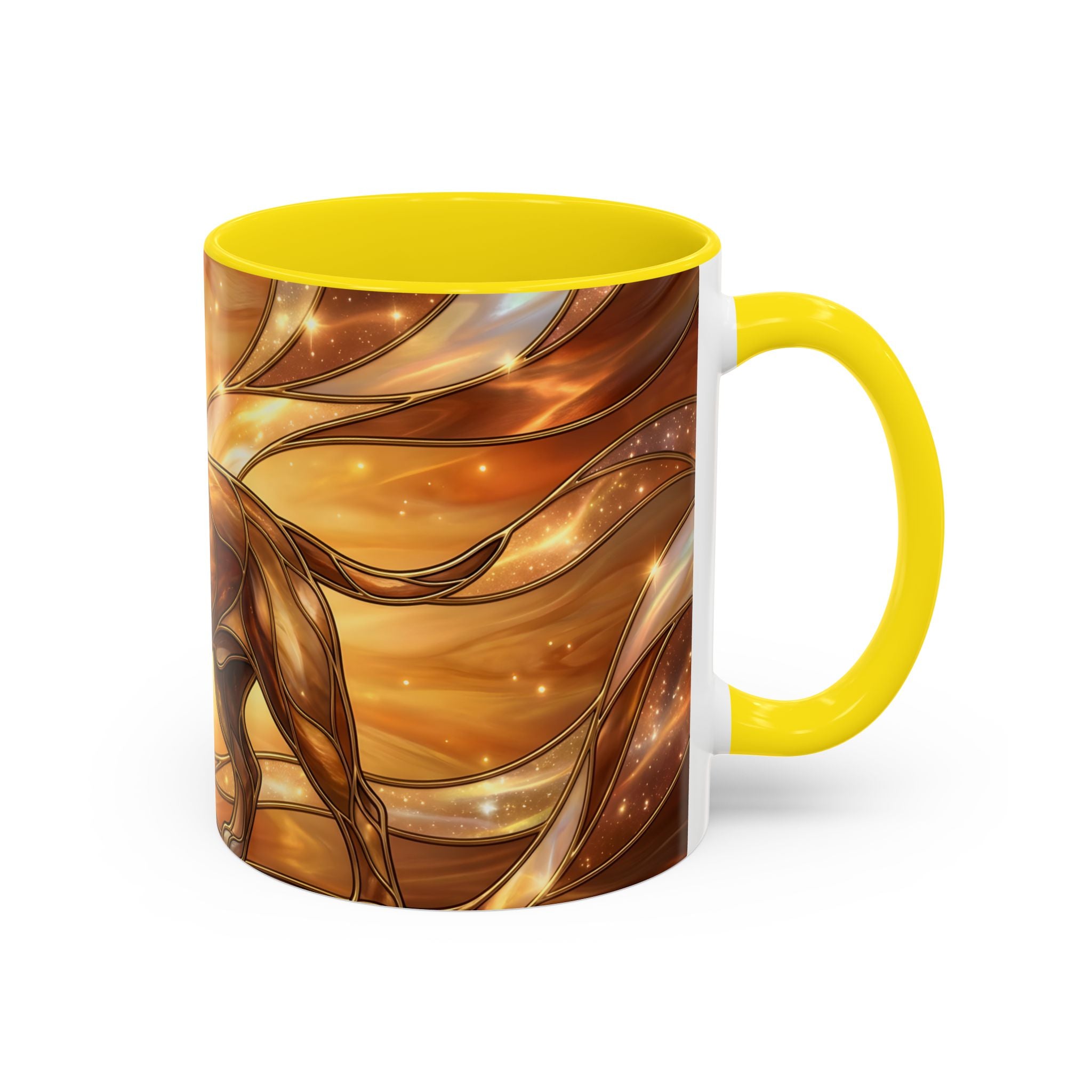 Amber Glow Staffy Stained Glass Style Mug